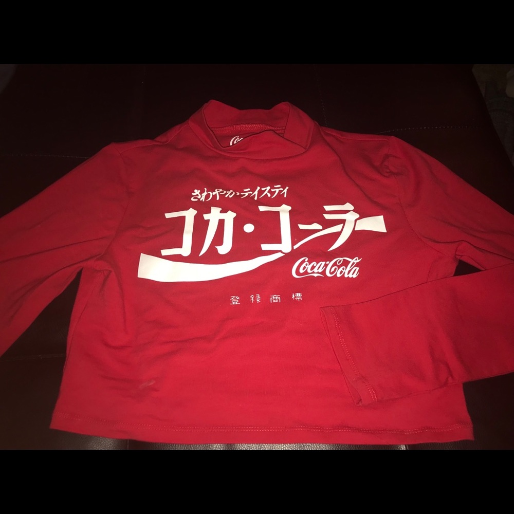 Japanese Coca-Cola Logo Crop Top NWOT